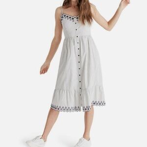 Madewell Embroidered Jardin Midi Dress